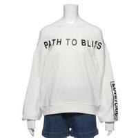 【60%OFF】ロゴ入りオフショルダー裏毛トレーナー