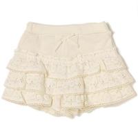オーガニックコットン レースミニ裏毛ショートパンツ