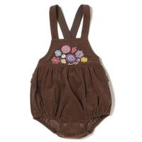 【50%OFF】コーデュロイモチーフ刺しゅうショートオール