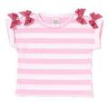 ボーダー肩リボンTシャツ