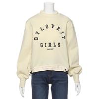 【30%OFF】ロゴ刺しゅう入り裾ストリング裏毛トレーナー