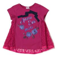 花チュールレース切り替えTシャツ