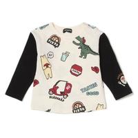 恐竜×シロクマ総柄Tシャツ