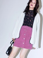 WEGO/コーデュロイフロントボタンミニスカート