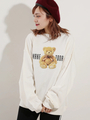 WEGO/テディベアロゴプリントスウェット