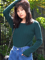 [18AW 新作アイテム]リブミニケーブルニット/ボートネック