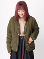 [18AW 新作アイテム]キルティングリバーシブルノーカラーブルゾン/ボアフリースブルゾン