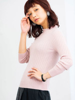WEGO/リブフリルハイネックニット
