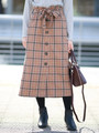 [18AW 新作アイテム]ウエストリボンフロントボタンスカート