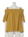 2WAYフレアスリーブオフショルBL/マスタード