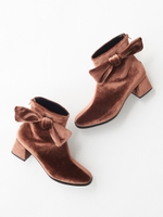 2wayベロアリボンブーツ/ブラウン