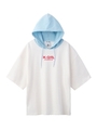 BI COLOR HOODED S/S TEE/ホワイト