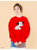 Disney:101 Stitched logo big sweater/RED