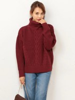 EC限定ケーブルバルキーニット/ボルドー