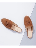 FABIO RUSCONI/スエードタッセルローファースリッパ/L/ブラウン