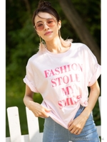 FASHION logo Tシャツ/pink