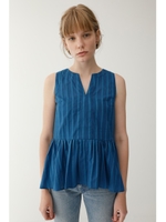 FLARE SLEEVELESS トップス/柄BLU5