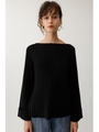 FOLD BACK WIDE SLEEVE ニット/BLK