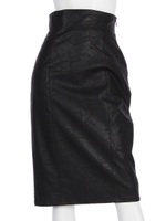 FレザーペンシルH/WミディSK/BLK