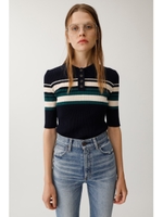 HALF SLEEVE POLO ニットトップス/柄NVY5