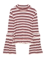 HIGH NECK RUFFLE TOP/レッド