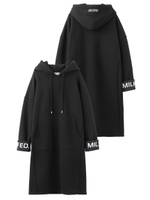 JACQUARD SLEEVE DRESS/ブラック