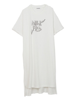 JEFF ZIGZAG LOGO TEE DRESS/ホワイト