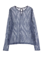 LADYロングスリーブレーストップス/BLU