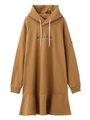 LOGO EMBROIDERY HOODED DRESS/ベージュ