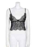Lace ビスチェレイヤードKnit TOP/WHT