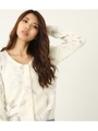 OnetoneflowerPrintKNITカーデTOP/WHT