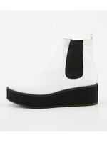 PLATFORM SHORT BOOTS/WHT