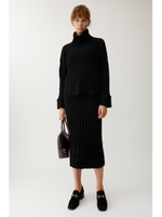 RIB KNIT LINE スカート/BLK