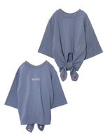 RIBBON HEM TOP/ブルー