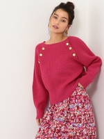 SMF W/NY ラグラン ボタン プルオーバー/PINK