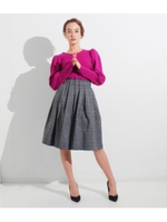 【Settimissimo】 ツイードメモリータックギャザースカート/ネイビー(018)