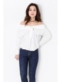 SカラーオフショルTOP/WHITE