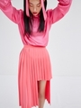 UNBALANCE PLEATS SKIRT/PINK