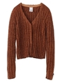 V NECK CHENILLE CARDIGAN/ブラウン