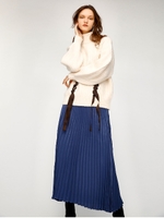 VINTAGE SATIN PLEATS スカート/NVY