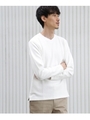 Vネックカットソー[ メンズ トップス カットソー ロングTシャツ ロンT Vネック ベーシック ]/ホワイト(001)