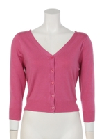 Vネックニットカーデ/ピンク