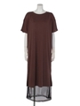 [AULA AILA]MESH LAYERED TEE DRESS/BROWN/BLACK
