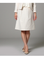 [L]【洗える】ファンシーボーダースカート/ライトベージュ(351)