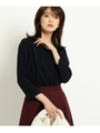 [S]バックジップブラウス/ネイビー(093)