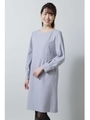 [WEB限定]パールボタンカフスワンピース/グレー(020)