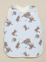 [ベビー]あらいくまプリントスリーパー裏ボア付き/サックス