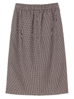 ・グレンチェックタイトスカート/ブラウン