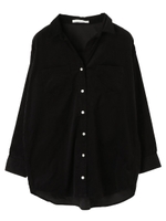 ・コーデュロイスキッパーシャツチュニック/ブラック