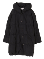 ・ショールカラー中綿ロングコート/ブラック